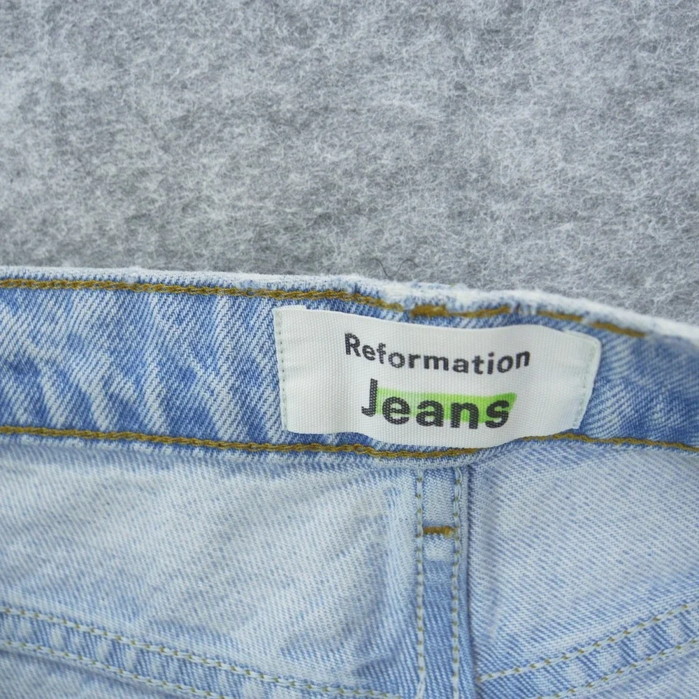 Reformation Jeans Womens 29 Blue High Rise Straight Button Retro 90s Denim
